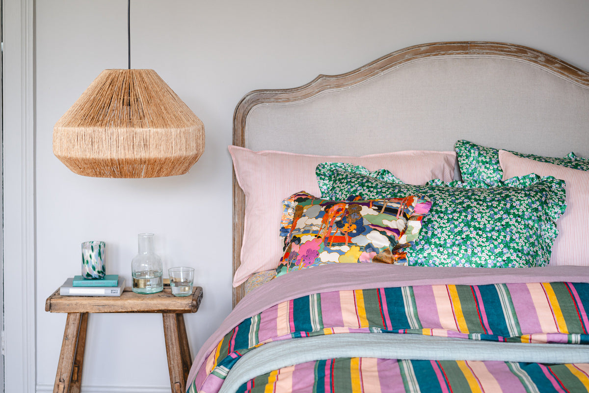 Coco & Wolf luxury Liberty fabric and striped bedlinen