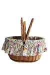 Oval Picnic Basket made with Liberty Fabric LINEN GARDEN
