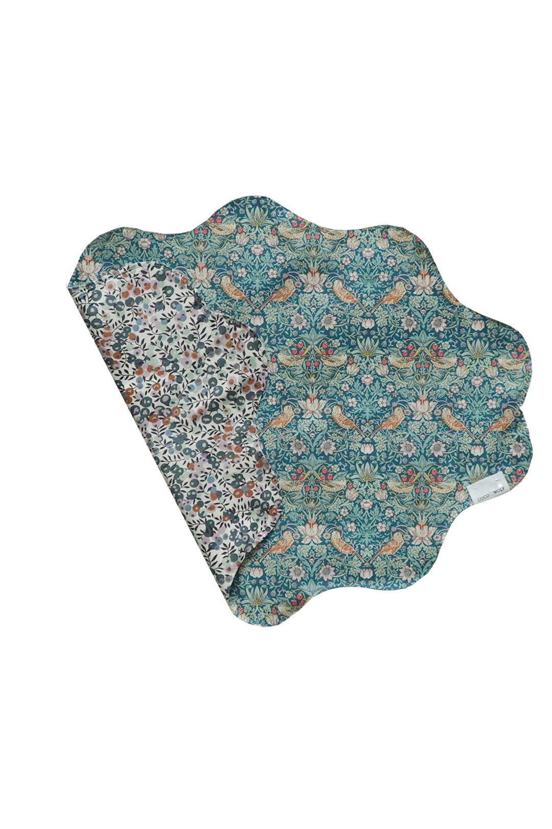 Reversible Wavy Placemat made with Liberty Fabric STRAWBERRY THIEF & WILTSHIRE