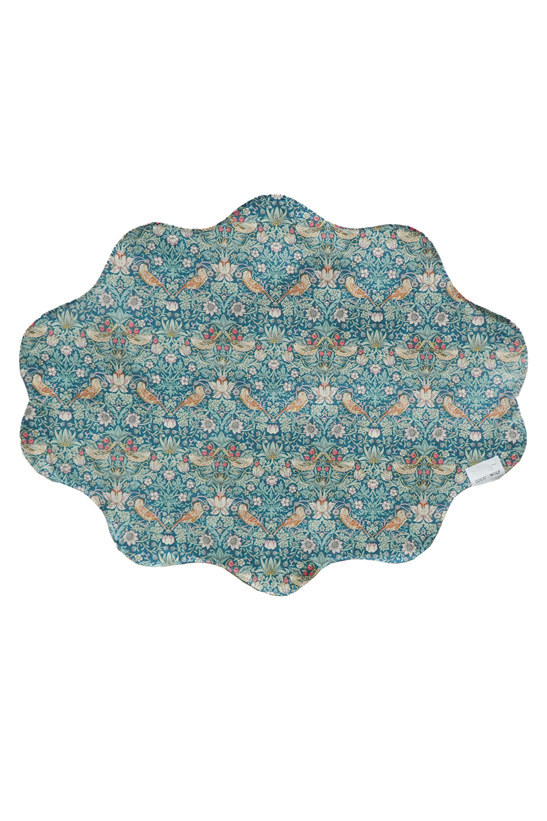 Reversible Wavy Placemat made with Liberty Fabric STRAWBERRY THIEF & WILTSHIRE