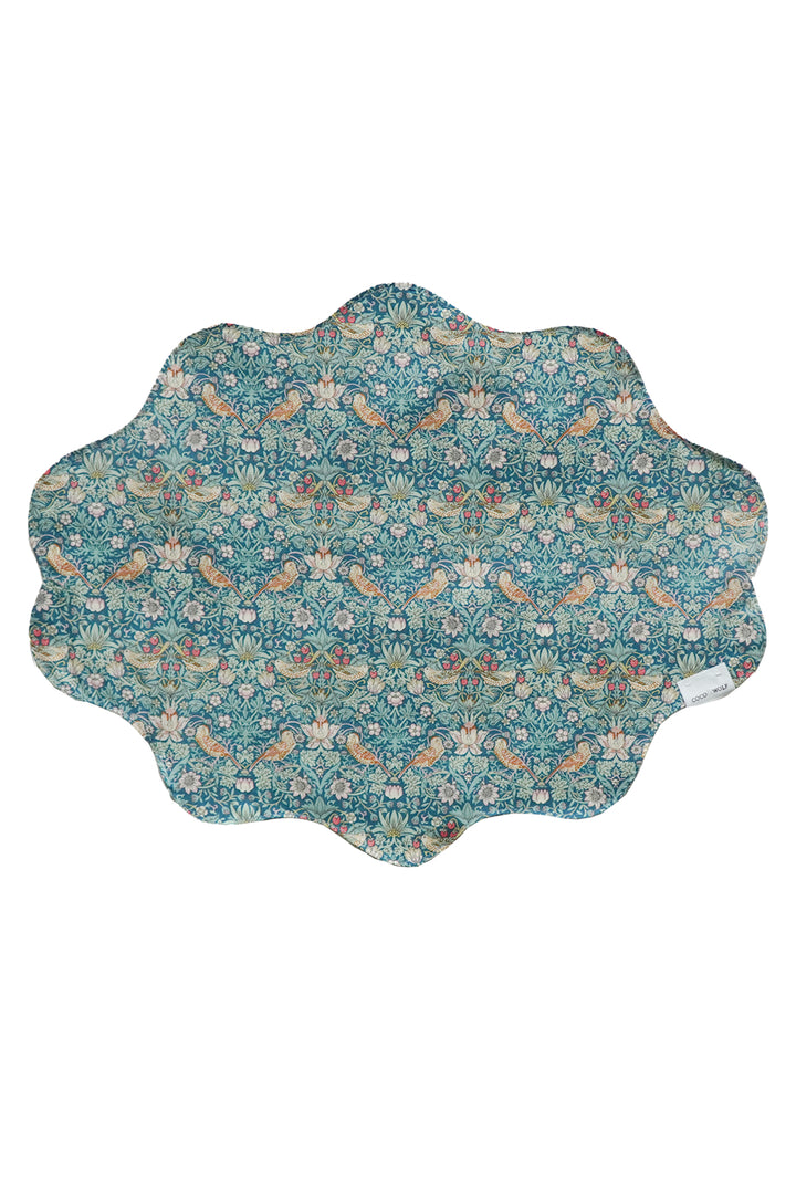 Reversible Wavy Placemat made with Liberty Fabric STRAWBERRY THIEF & WILTSHIRE