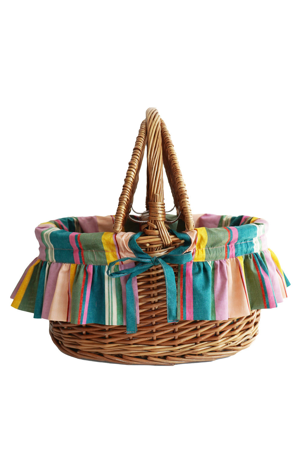 Oval Picnic Basket made with Liberty Fabric ARCHIVE SWATCH