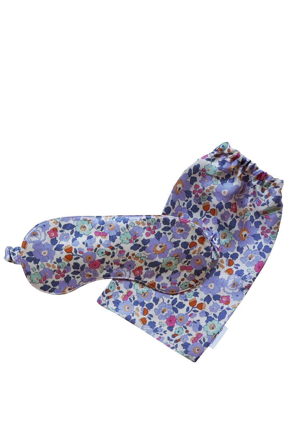 Silk Eye Mask made with Liberty Fabric BETSY LAVENDER BLUE