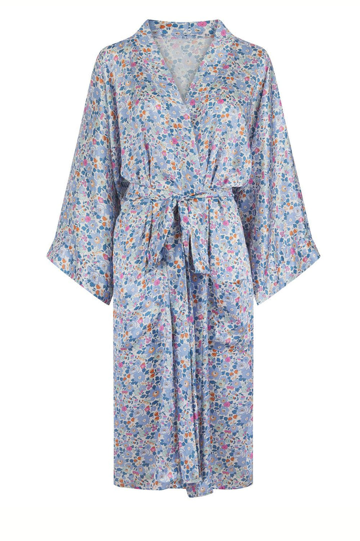 Women's Silk Kimono made with Liberty Fabric BETSY LAVENDER BLUE