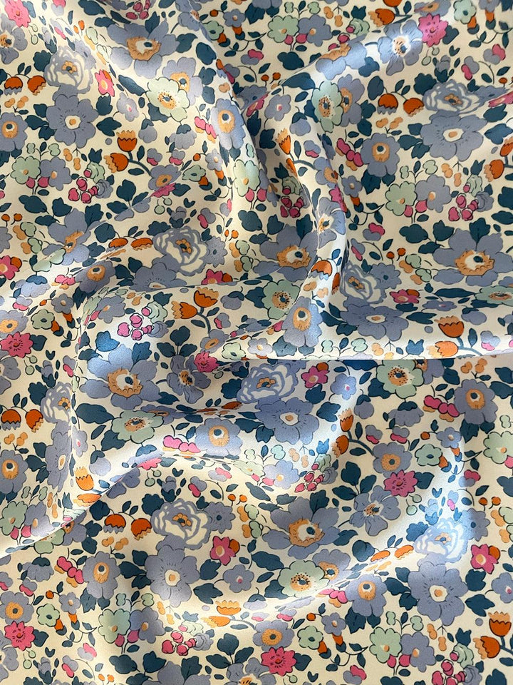 Women's Silk Kimono made with Liberty Fabric BETSY LAVENDER BLUE