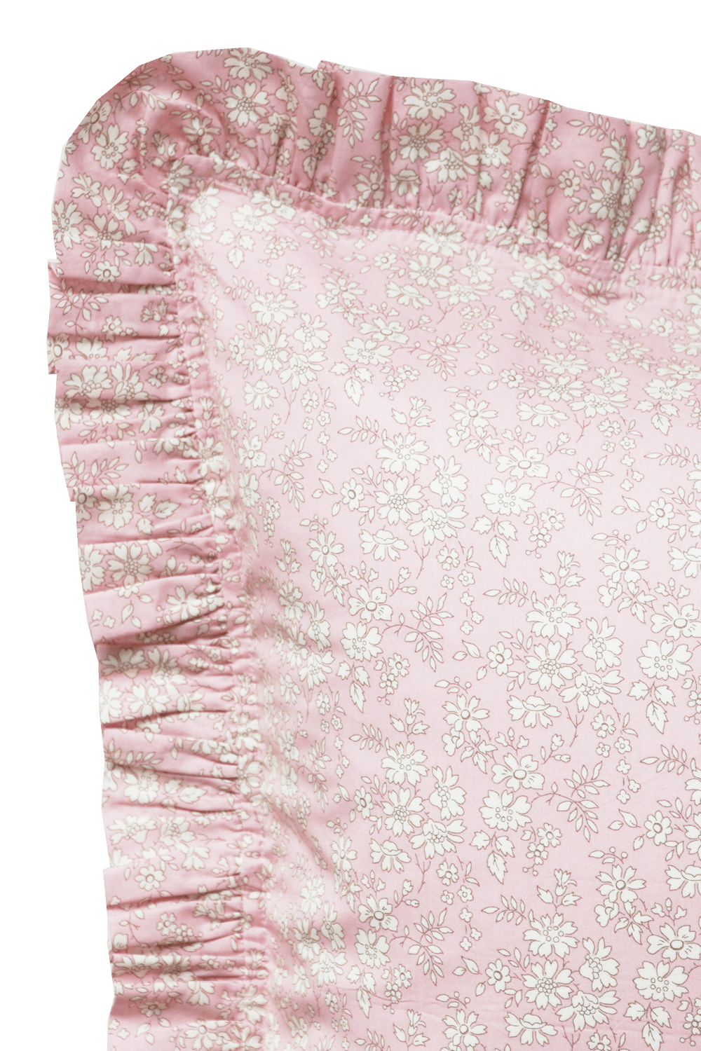 Frill Edge Pillowcase made with Liberty Fabric CAPEL PINK