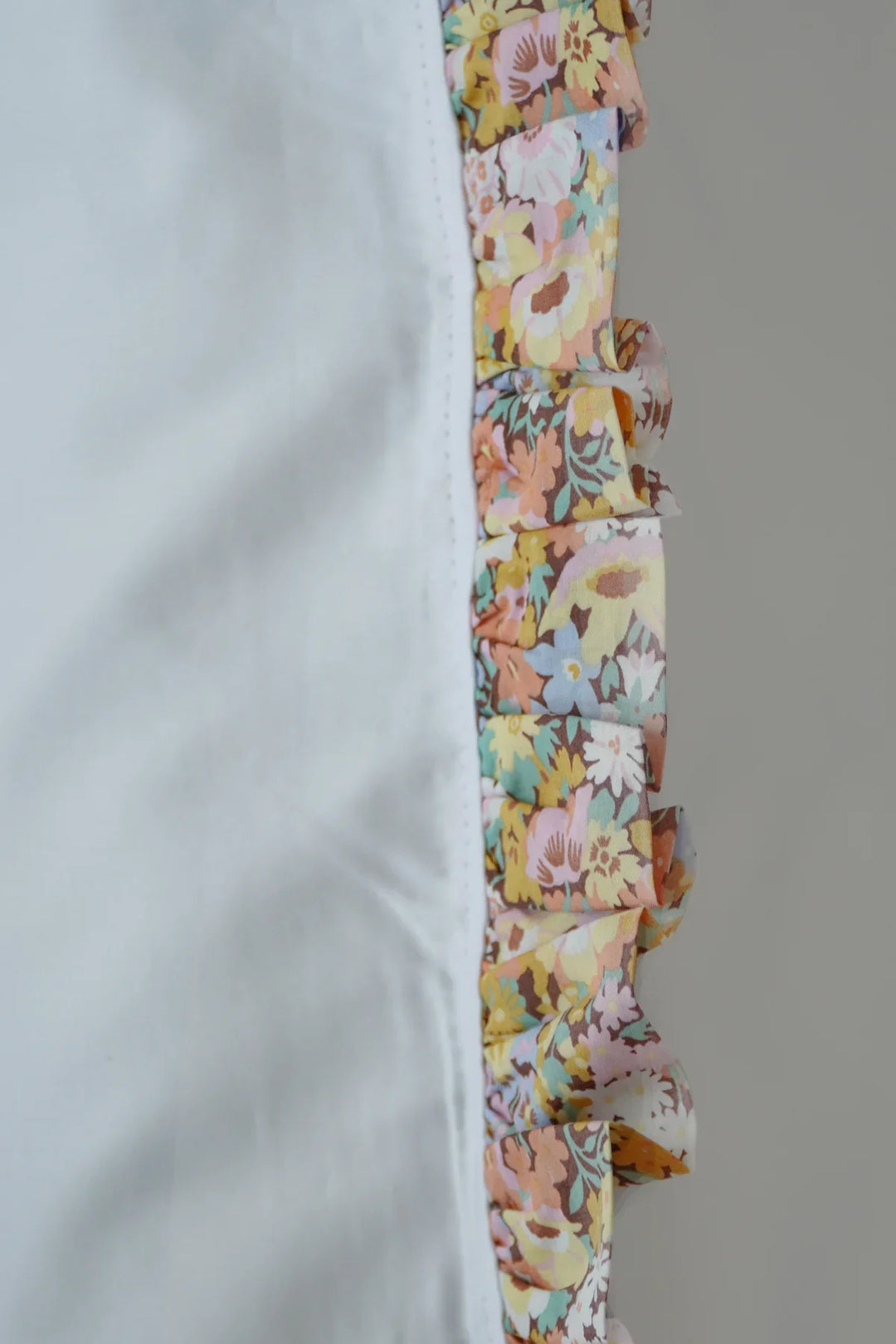 Frill-Edge White Duvet Set made with Liberty Fabric THORPE YELLOW