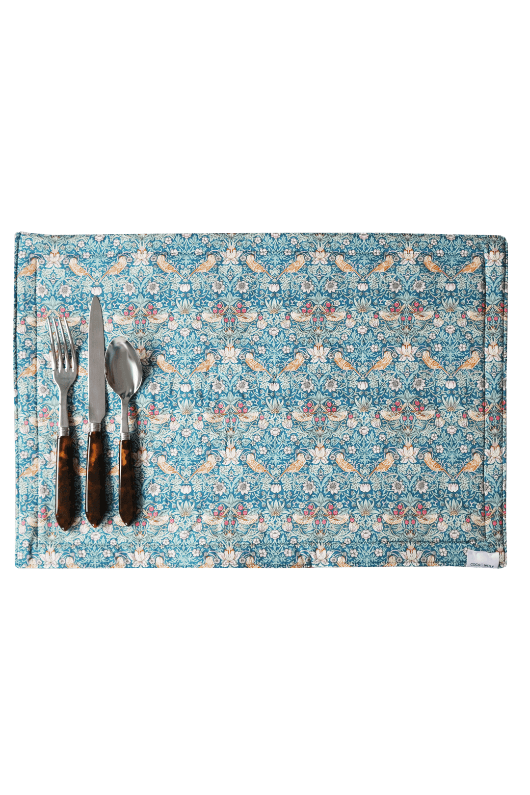 Reversible Stitch Placemat made with Liberty Fabric EVA BELLE & STRAWBERRY THIEF