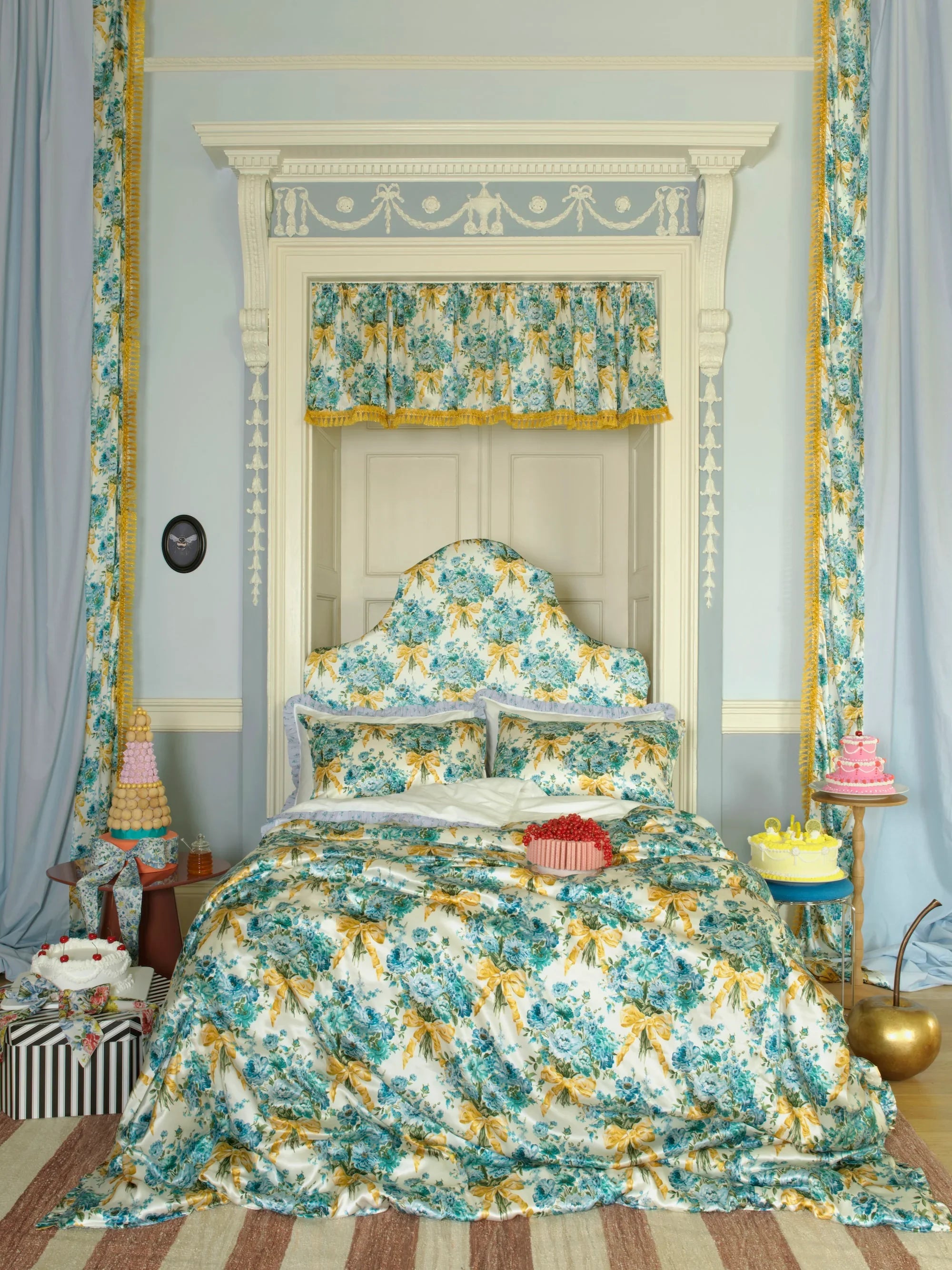 Coco & Wolf Ultimate Bedding Duvet Set Liberty Fabric Posy Corsage Blue