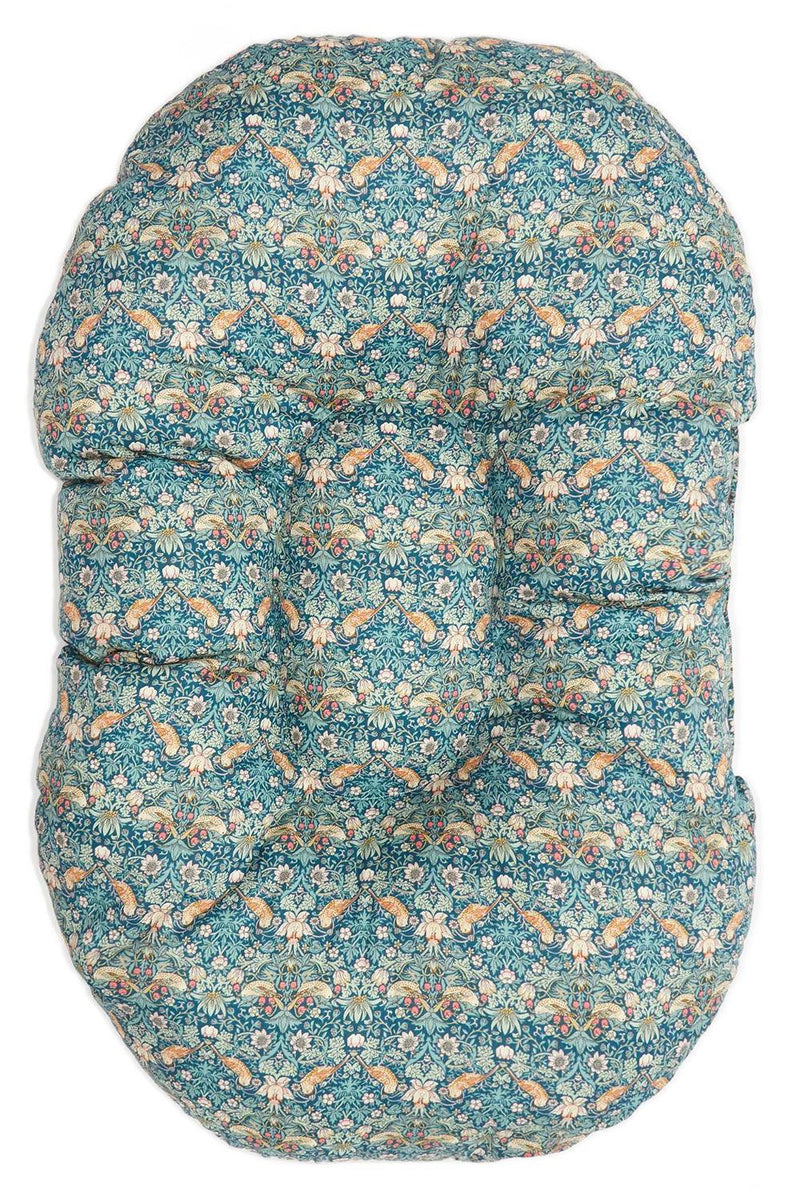 Oval Animal Bed Cushion made with Liberty Fabric STRAWBERRY THIEF - Coco & Wolf