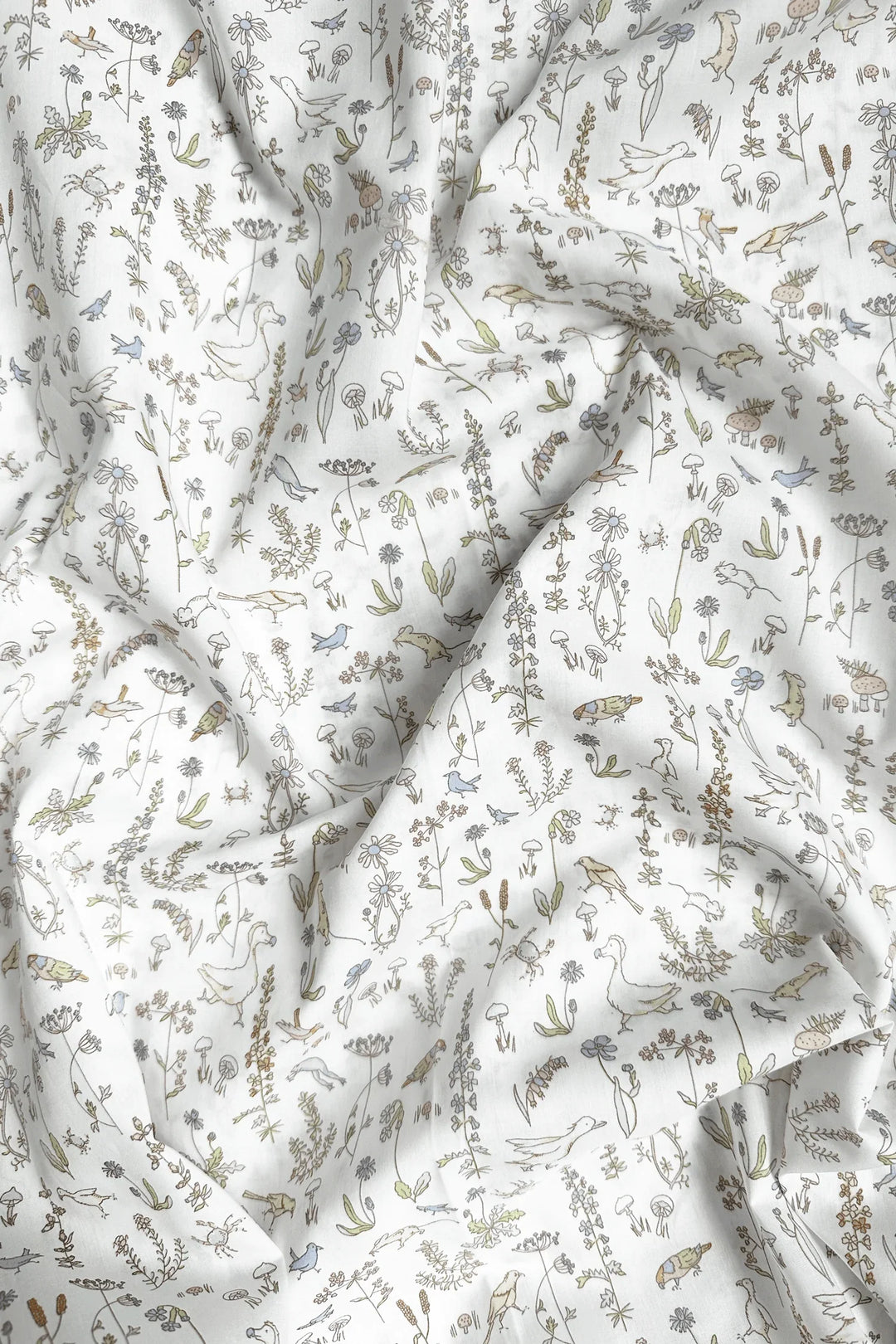 Fitted Sheet made with Liberty Fabric THEO GREEN