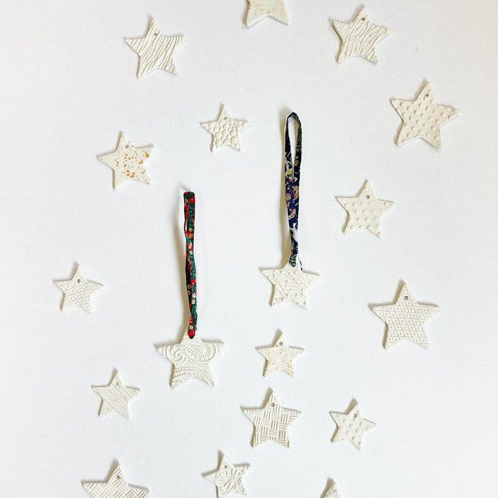 Porcelain Star Decoration with Liberty Fabric Ribbon - Coco & Wolf