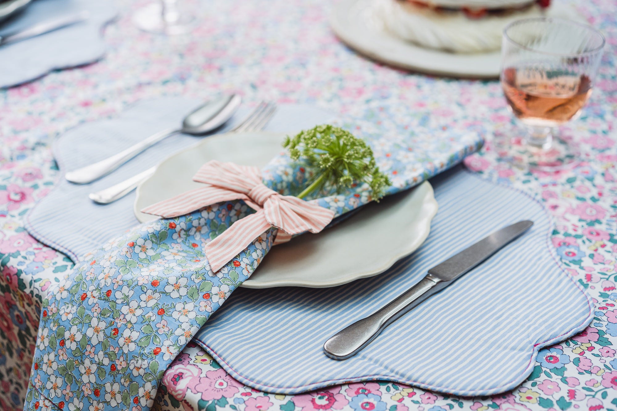 Coco & Wolf Liberty fabric dining accessories and table linen