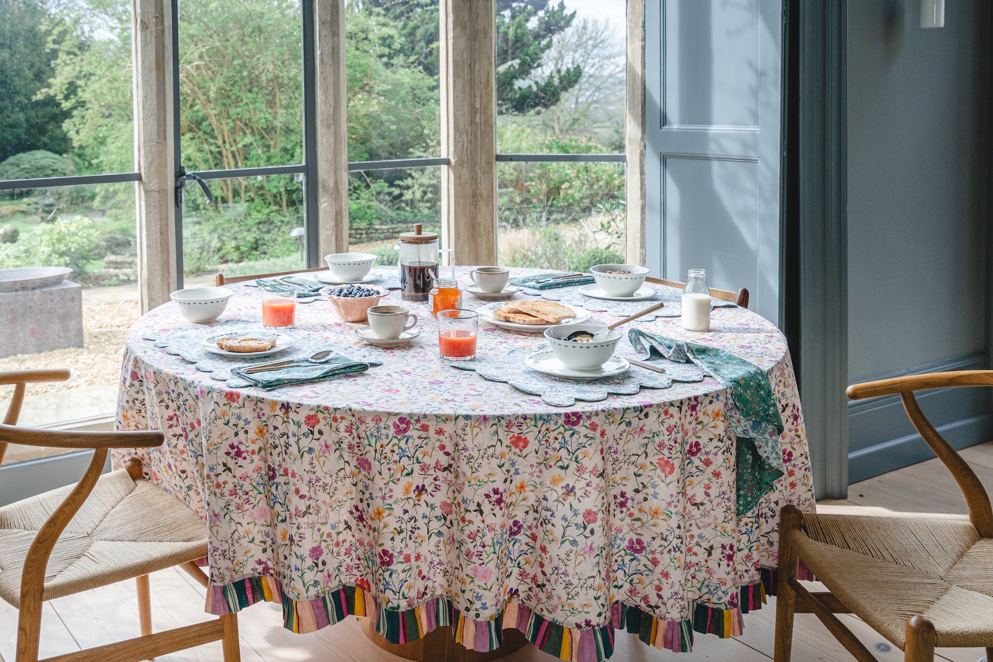 Coco & Wolf Liberty fabric table linen, table cloths, napins and placemats