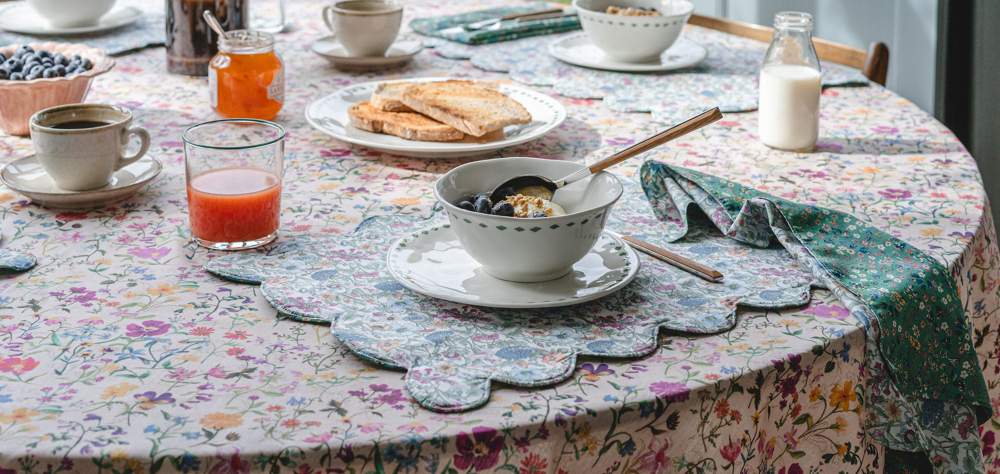Liberty fabric placemats by Coco & Wolf