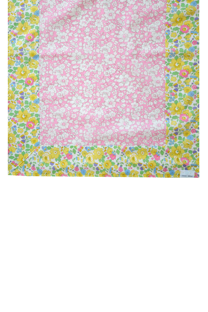 Reversible Tablecloth made with Liberty Fabric BETSY BOO BUBBLEGUM & BETSY CITRUS