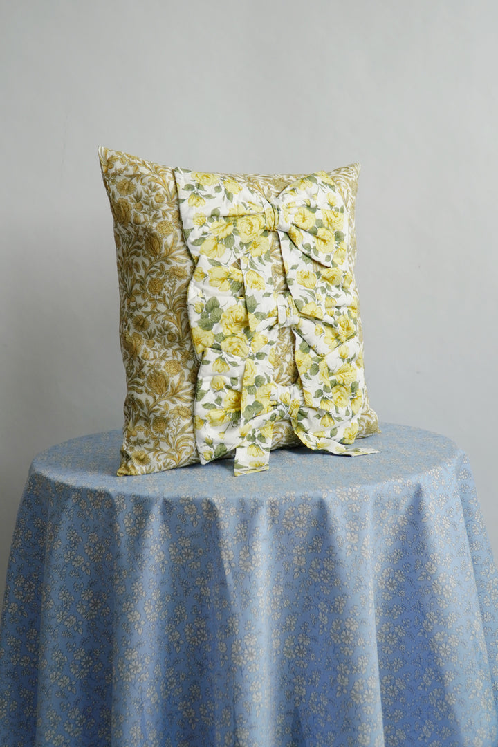 3 Bow Cushion made with Liberty Fabric SAMBOURNE & CARLINE ROSE