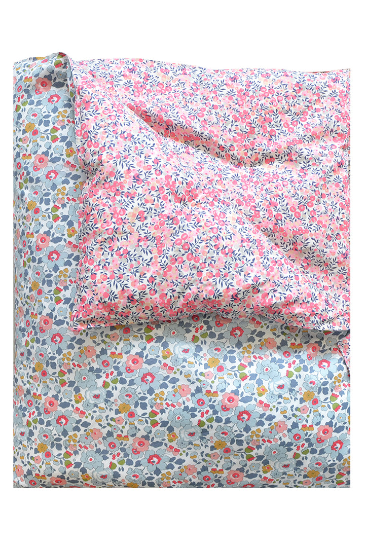 Reversible Heirloom Quilt made with Liberty Fabric BETSY GREY & WILTSHIRE PINK