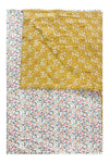 Reversible Stitch Border Bedspread made with Liberty Fabric BETSY GREY & CAPEL MUSTARD