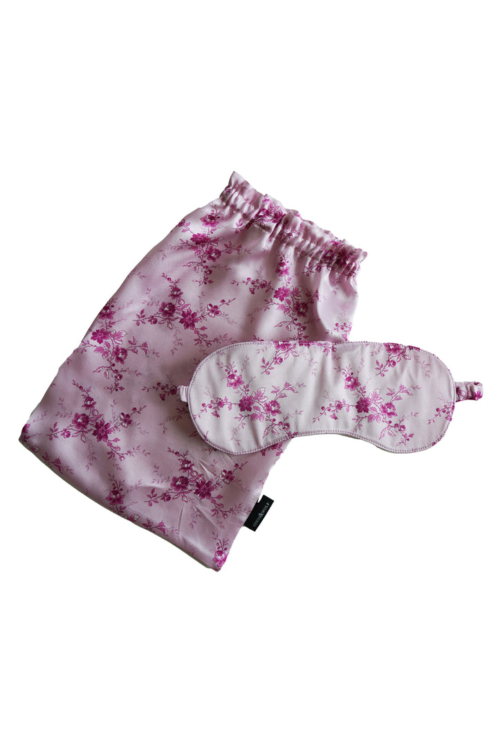 Bridgerton Silk Eye Mask made with Liberty Fabric AMELIE LUISE PINK