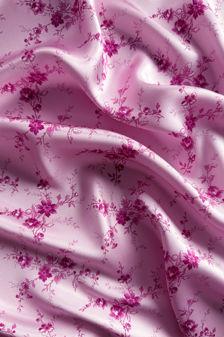 Bridgerton Silk Pillowcase made with Liberty Fabric AMELIE LUISE PINK