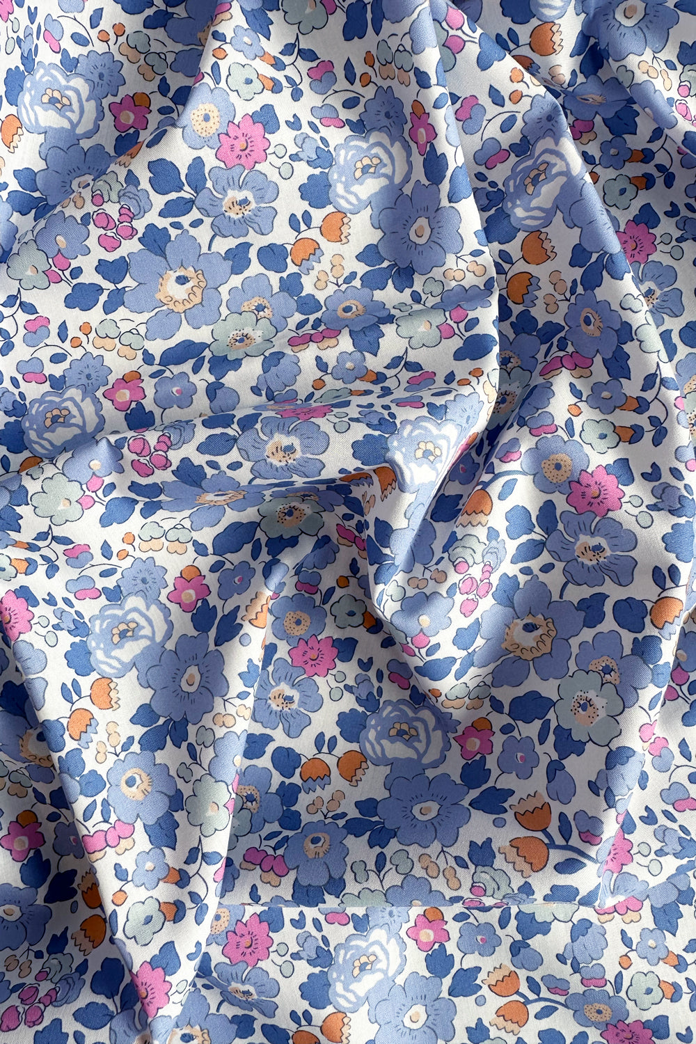 Fitted Sheet made with Liberty Fabric BETSY LAVENDER BLUE