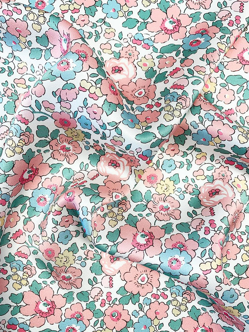 EXCLUSIVE Liberty Fabric Belgravia Silk Satin BETSY CANDY FLOSS