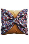 Big Bow Velvet Cushion made with Liberty Fabric THORPE