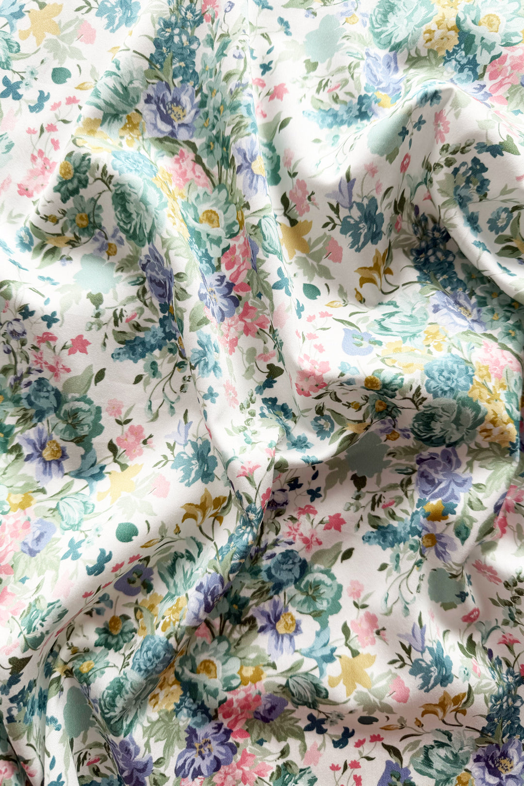 Bridgerton Ruffle Edge Towel made with Liberty Fabric BOUQUET PARADE GREEN & POSY CORSAGE YELLOW