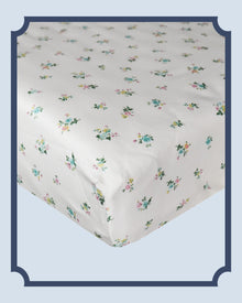 Bridgerton Fitted Sheet made with Liberty Fabric POSY CORSAGE YELLOW