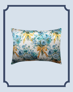 Bridgerton Silk Pillowcase made with Liberty Fabric BOW BOUQUET GOLD