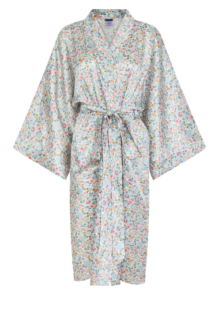 Women's Silk Kimono made with Liberty Fabric BETSY GREY