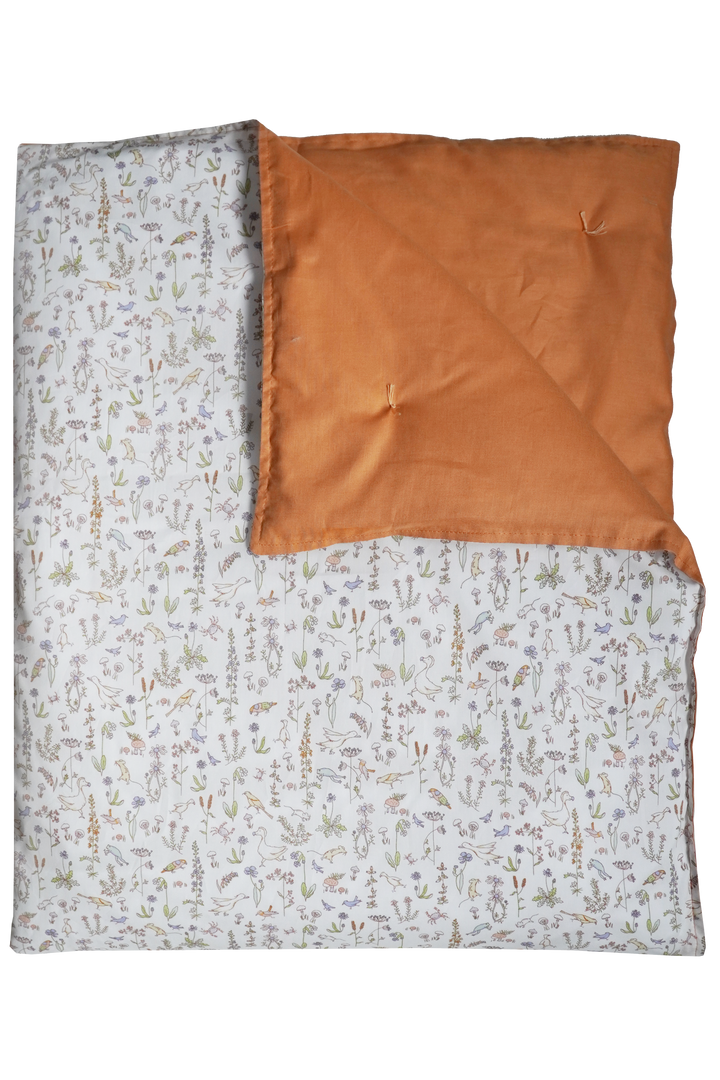 Reversible Heirloom Quilt made with Liberty Fabric THEO GREEN & TURMERIC LINEN