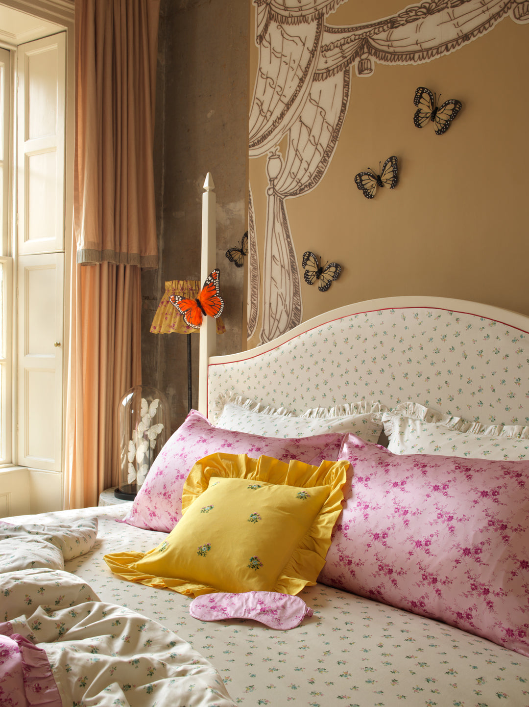 Bridgerton Silk Pillowcase made with Liberty Fabric AMELIE LUISE PINK