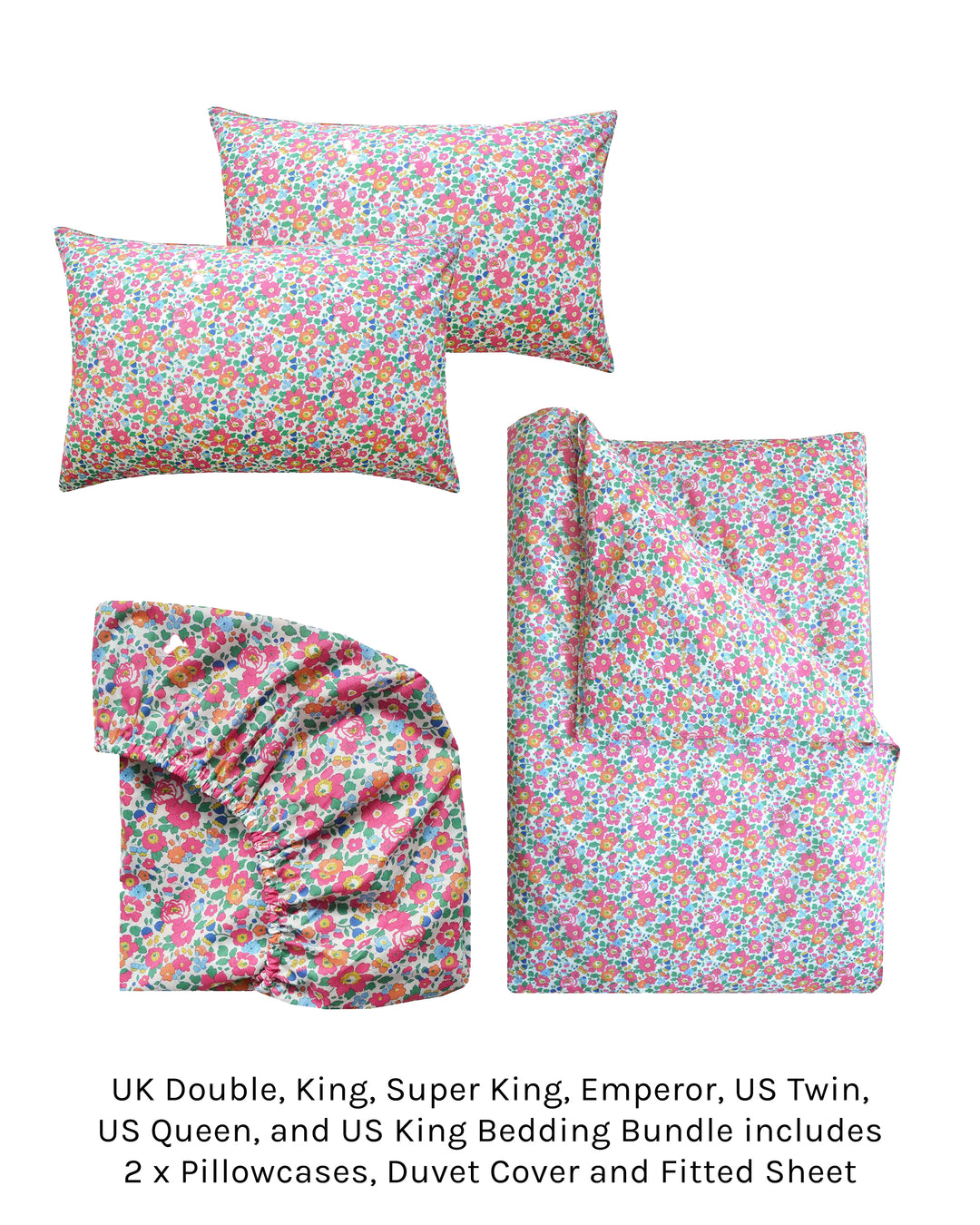 Duvet Set made with Liberty Fabric BETSY DEEP PINK