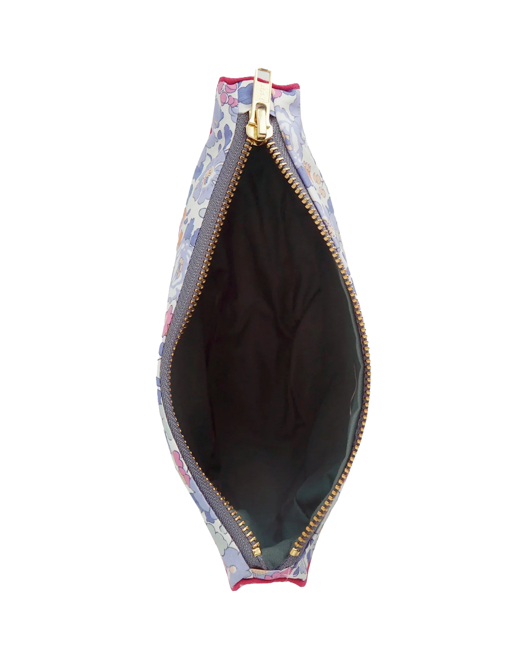 Piped-Edge Pouch made with Liberty Fabric BETSY LAVENDER BLUE