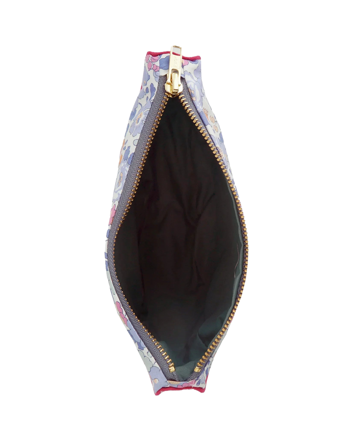 Piped-Edge Pouch made with Liberty Fabric BETSY LAVENDER BLUE