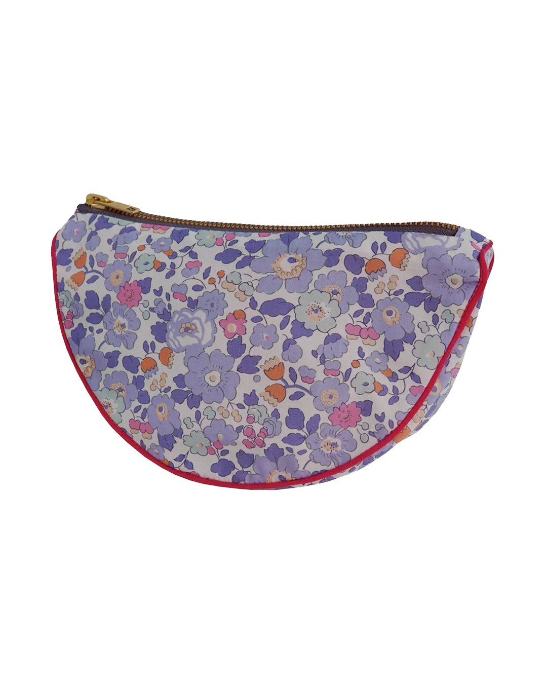 Piped-Edge Pouch made with Liberty Fabric BETSY LAVENDER BLUE