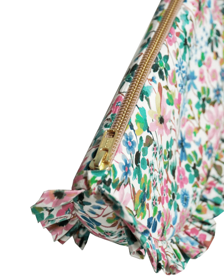 Ruffle Pouch made with Liberty Fabric DREAMS OF SUMMER