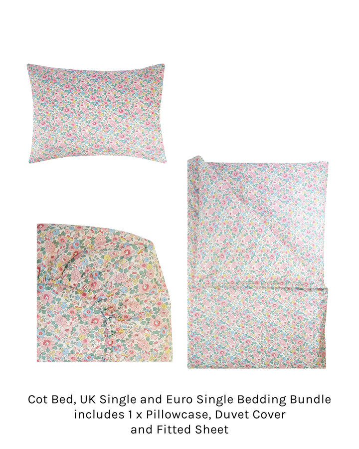 Duvet Set made with Liberty Fabric BETSY CANDY FLOSS
