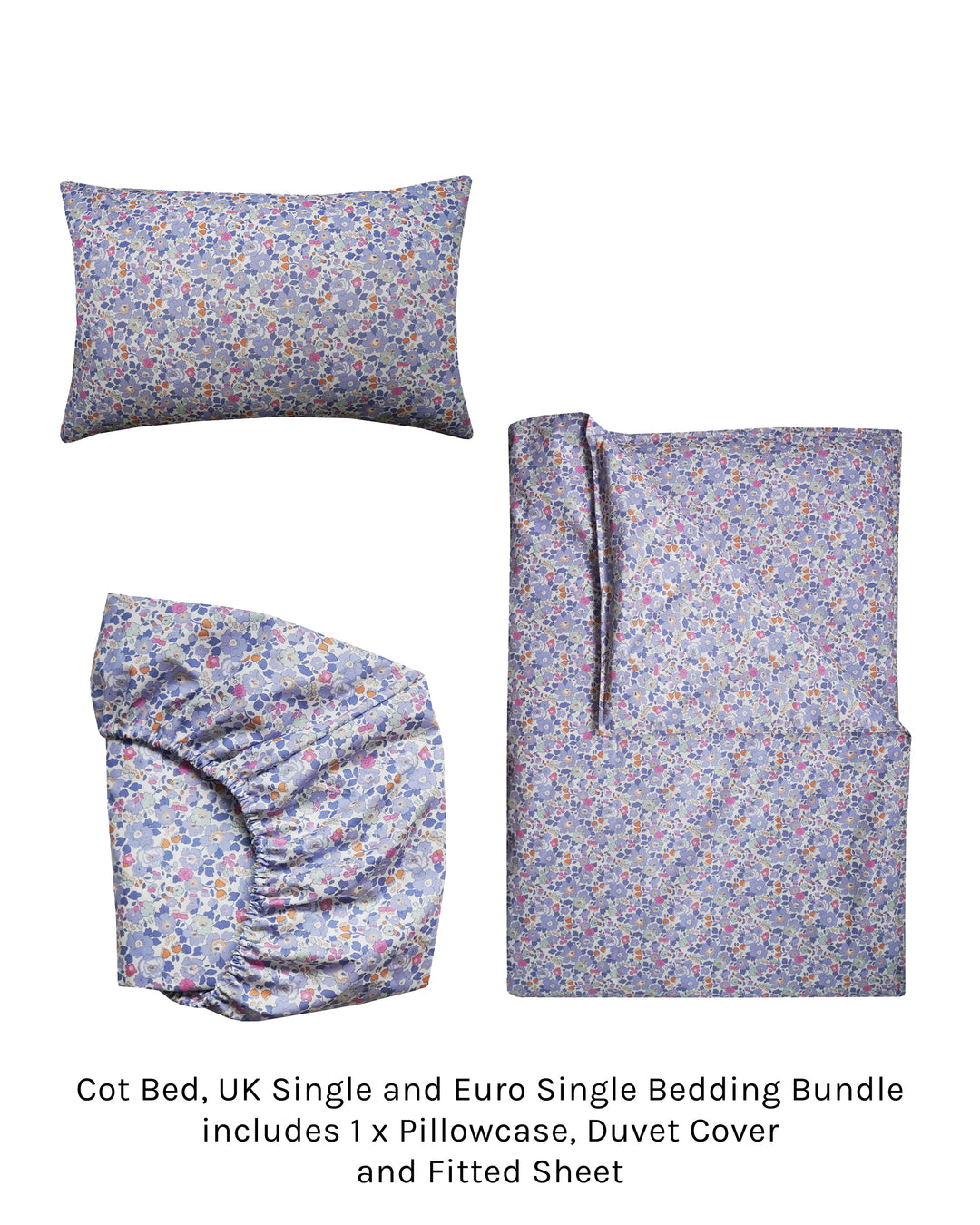 Duvet Set made with Liberty Fabric BETSY LAVENDER BLUE