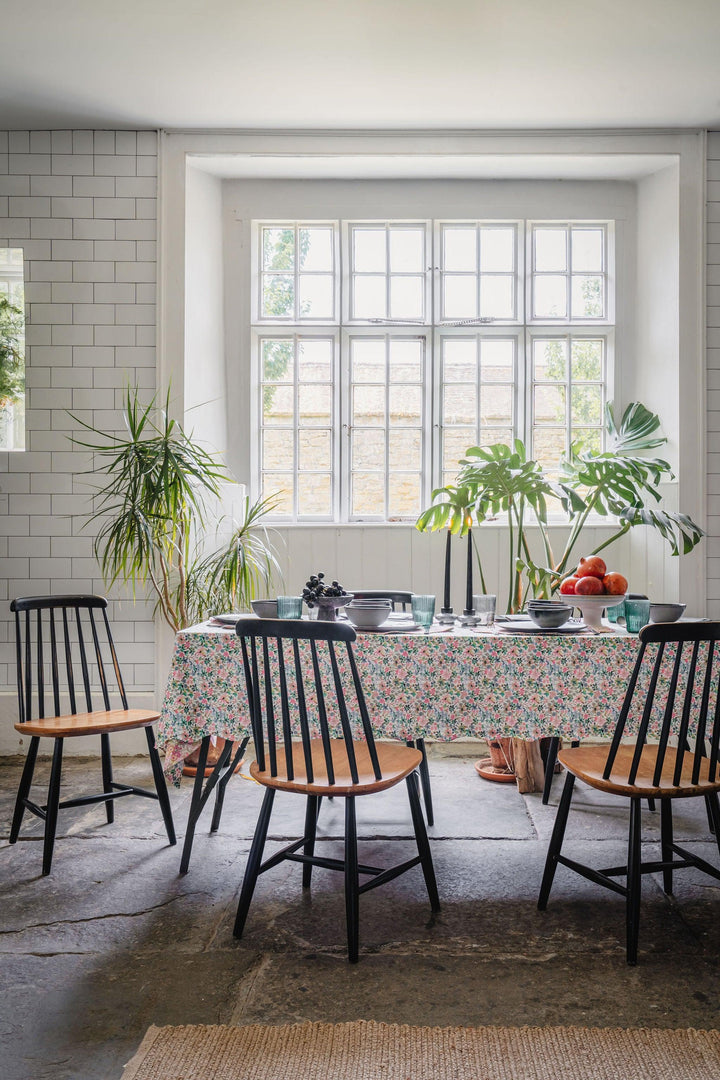 Reversible Wavy Tablecloth made with Liberty Fabric DREAMS OF SUMMER - Coco & Wolf