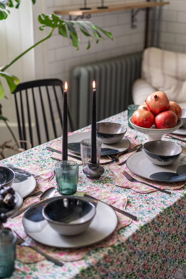 Reversible Wavy Tablecloth made with Liberty Fabric DREAMS OF SUMMER - Coco & Wolf