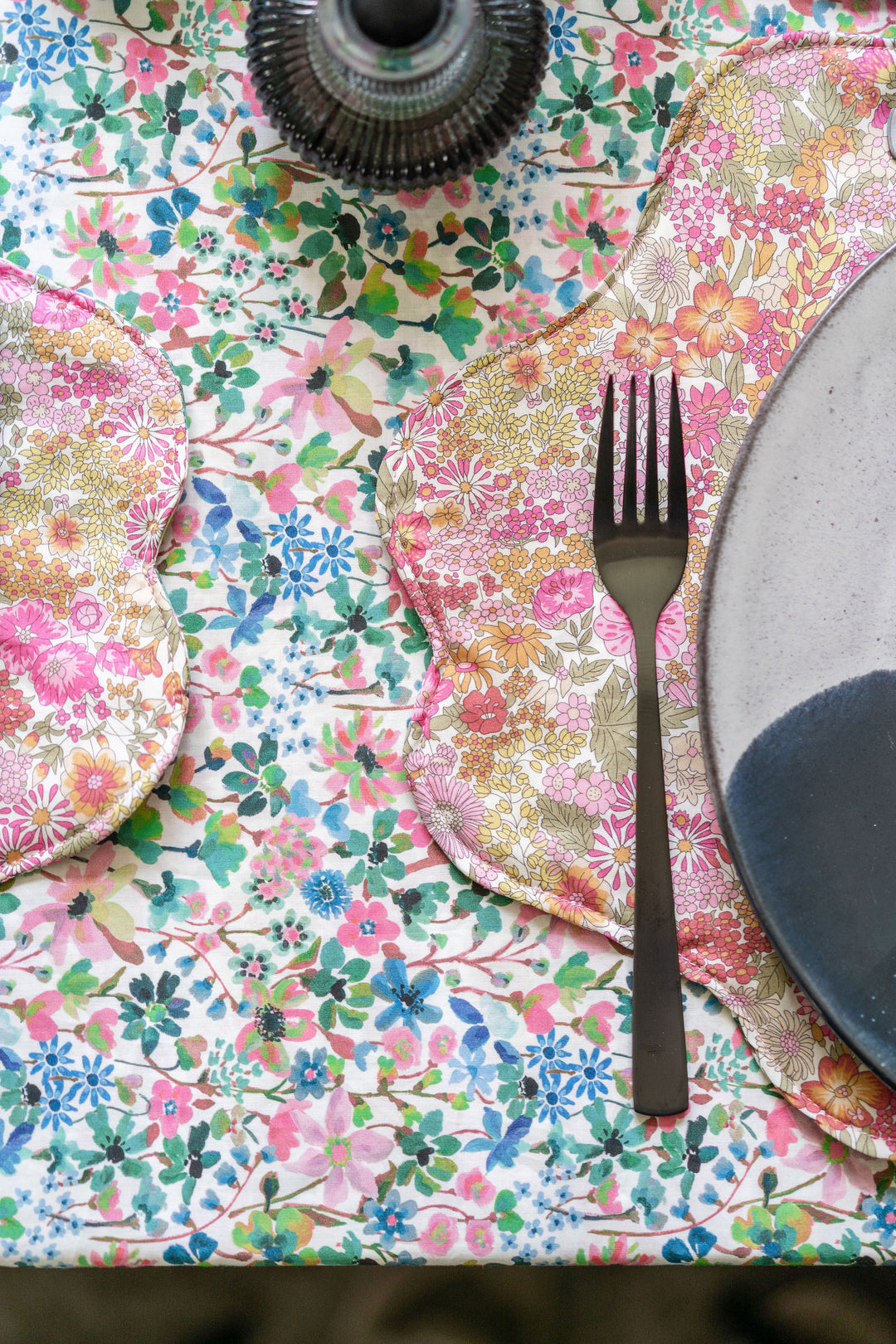 Reversible Wavy Placemat made with Liberty Fabric DREAMS OF SUMMER & MARGARET ANNIE