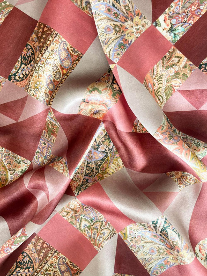 Liberty Fabric Belgravia Silk Satin EASTERN PATCHWORK