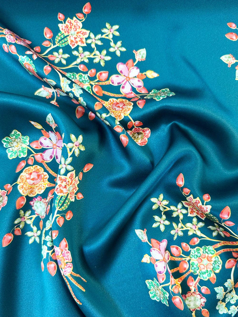 Liberty Fabric Belgravia Silk Satin FIONA'S BOUQUET