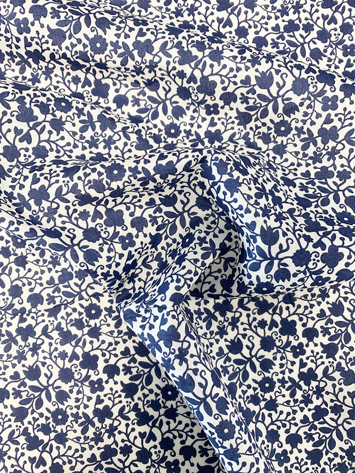 Liberty Fabric Tana Lawn® Cotton FLORAL STENCIL NAVY