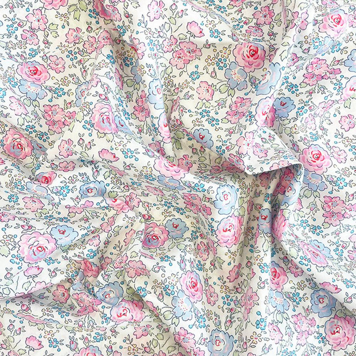 Reversible Wavy Napkin Set made with Liberty Fabric MITSI ORGANIC & FELICITE PINK