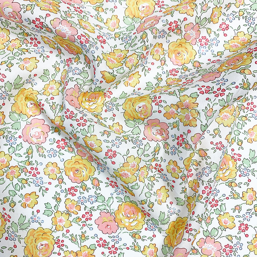 Pillowcase made with Liberty Fabric FELICITE YELLOW