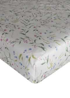 Bridgerton Fitted Sheet made with Liberty Fabric REGAL BLOSSOM GREEN
